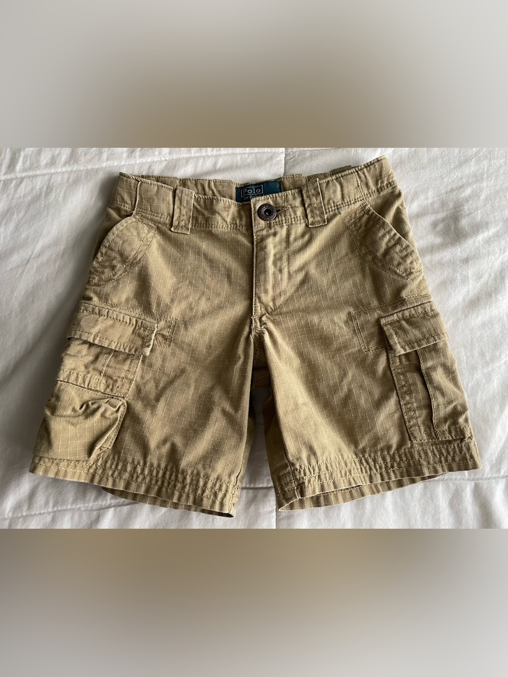 Vintage Polo Ralph Lauren Boys 3T Khaki Riptop Cargo Shorts Preppy Gorpcore Y2K